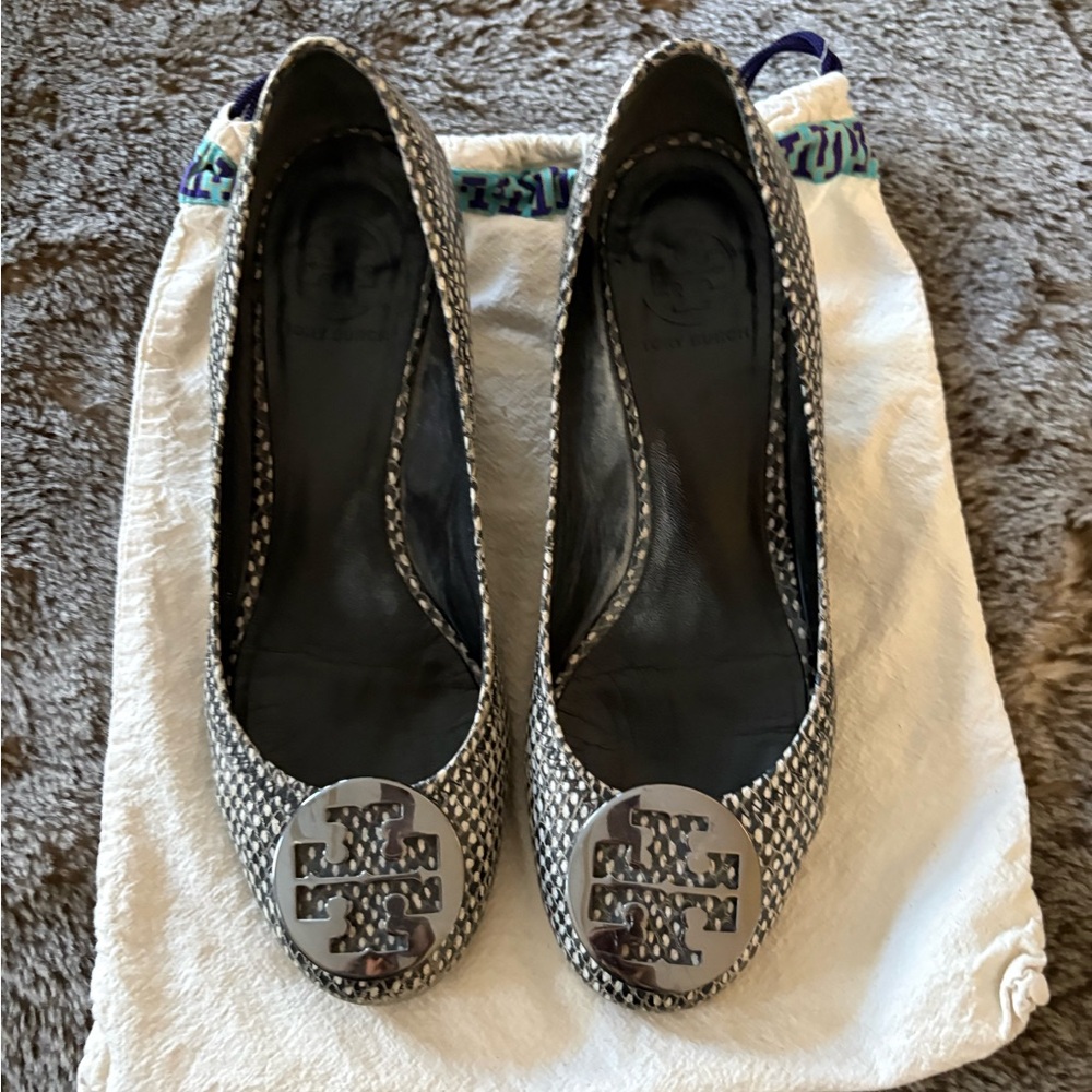 Tory Burch Black and White Wedge